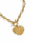 Ribbed Heart White Rhinestone Letter LOVE Pendant Necklace