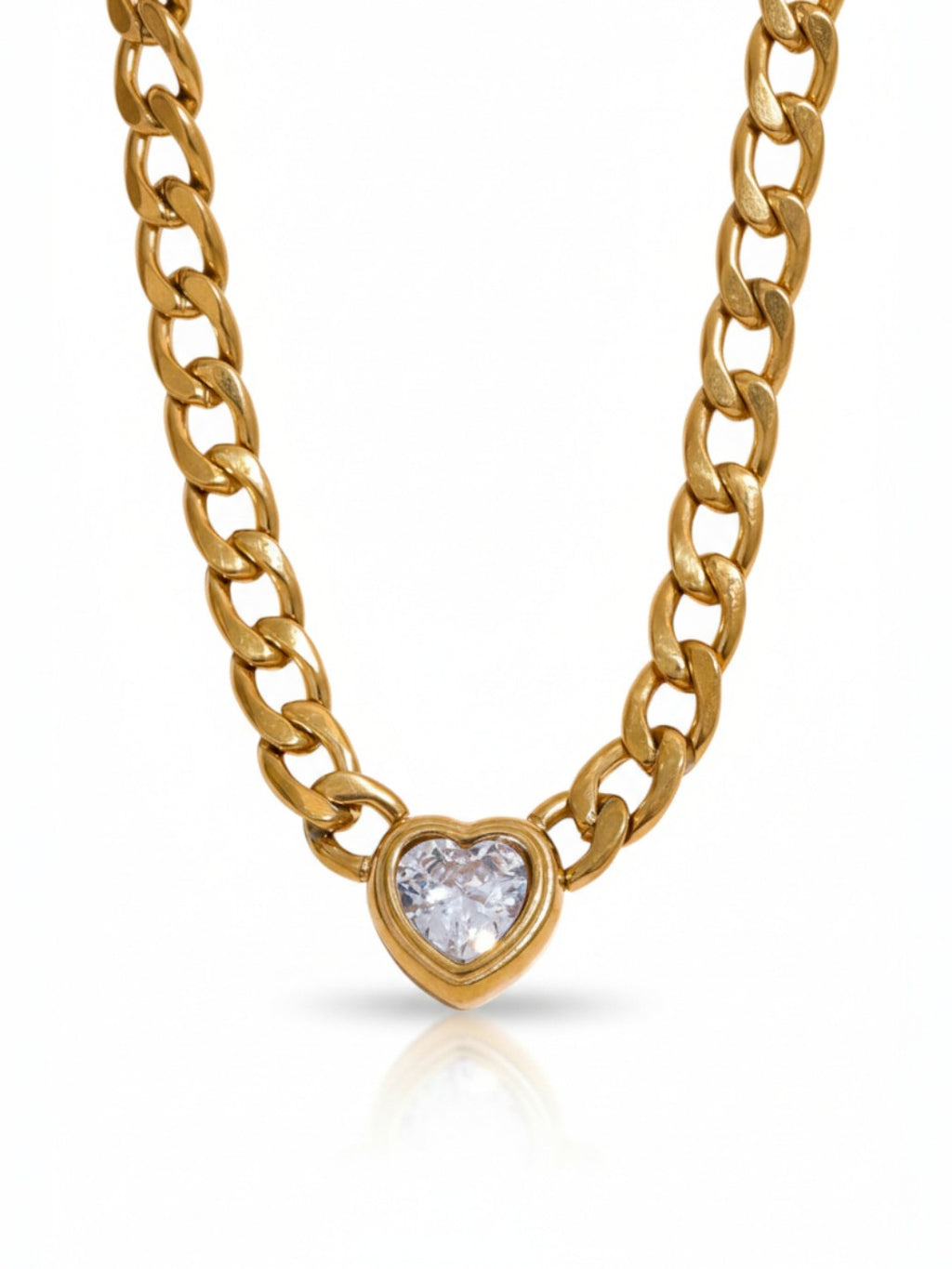 Heart Bling Zirconia Pendant Necklace