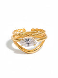 White Diamond Marquise Shaped Diamond Ring