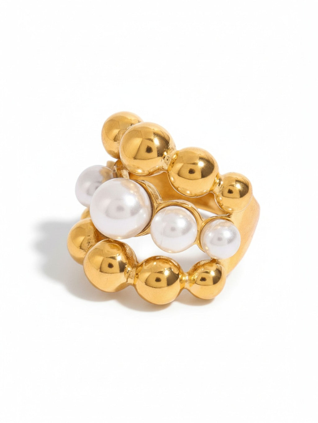 Pearl Ball Layered Ring