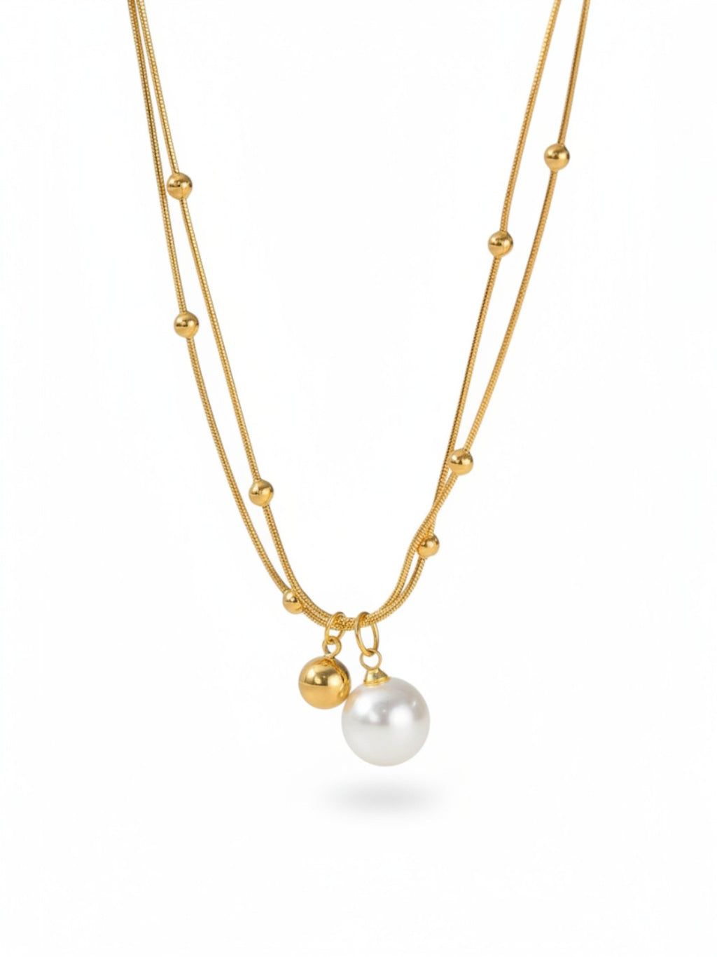 Round Beads Chain Pendant Necklace