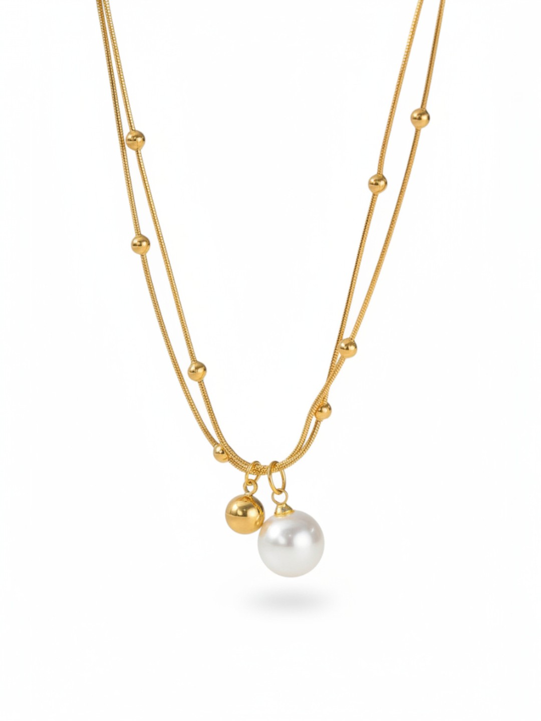 Round Beads Chain Pendant Necklace