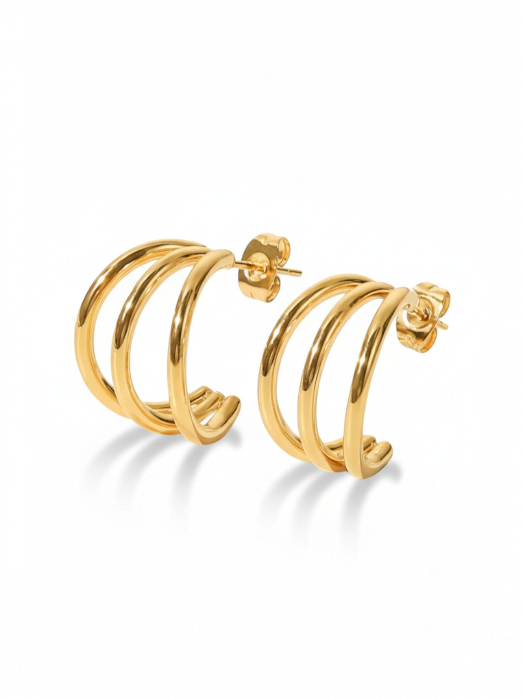 Smooth Three Layer Wire Earrings