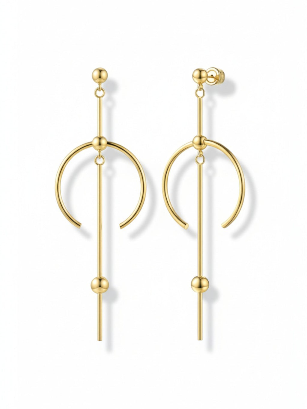 Circle Line Dangle Earrings