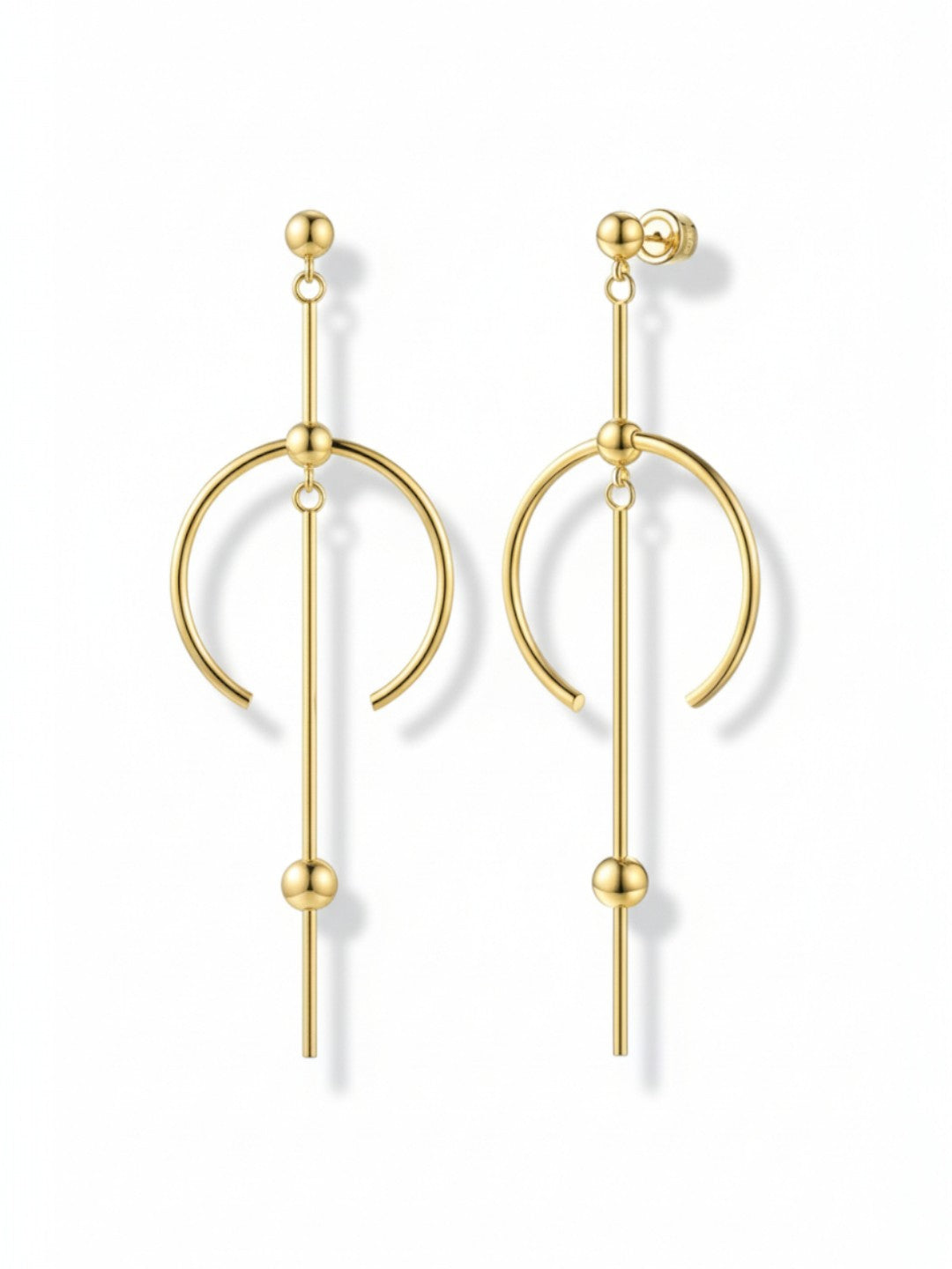 Circle Line Dangle Earrings