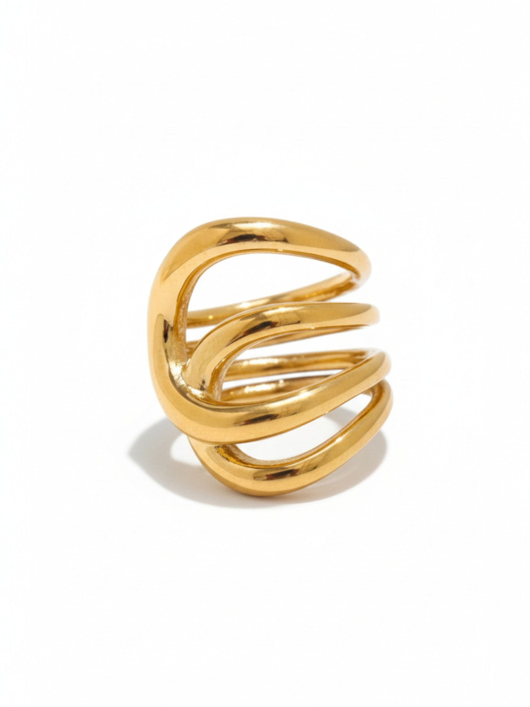 Stainless Steel Metal Cast Fashion Ring Size 7