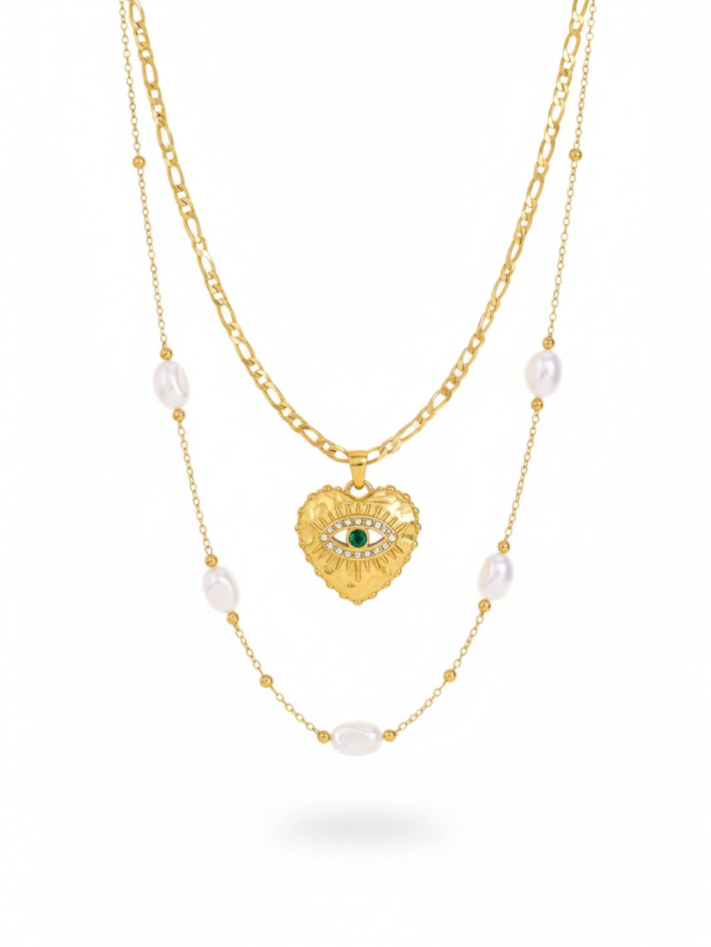 Double Layer Pearl Chain Necklace