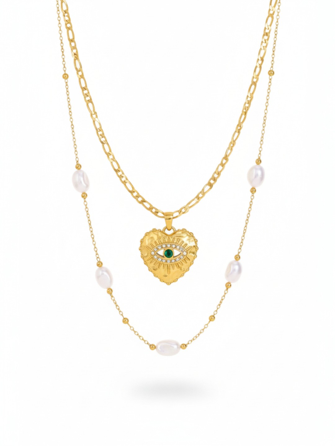 Double Layer Pearl Chain Necklace