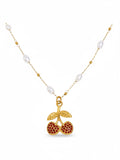 Zircon Cherry Pendant Necklace