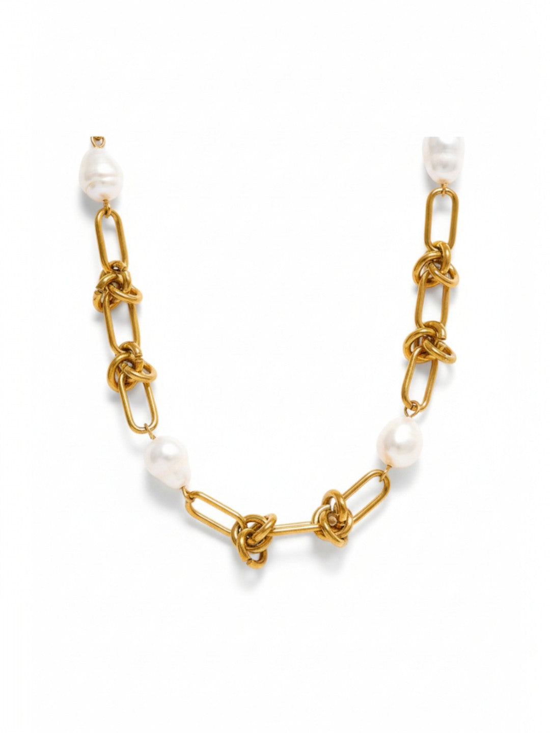 Natural Pearl Stainless Steel Chain with Bracelet