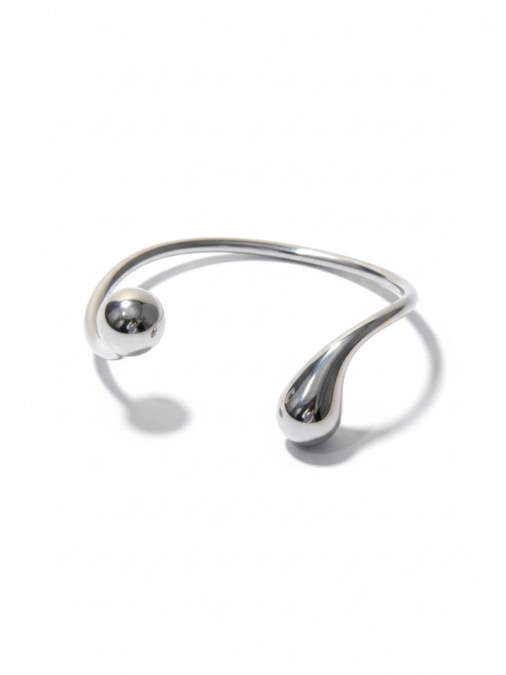 Silver Irregular Droplet Opening Bracelet