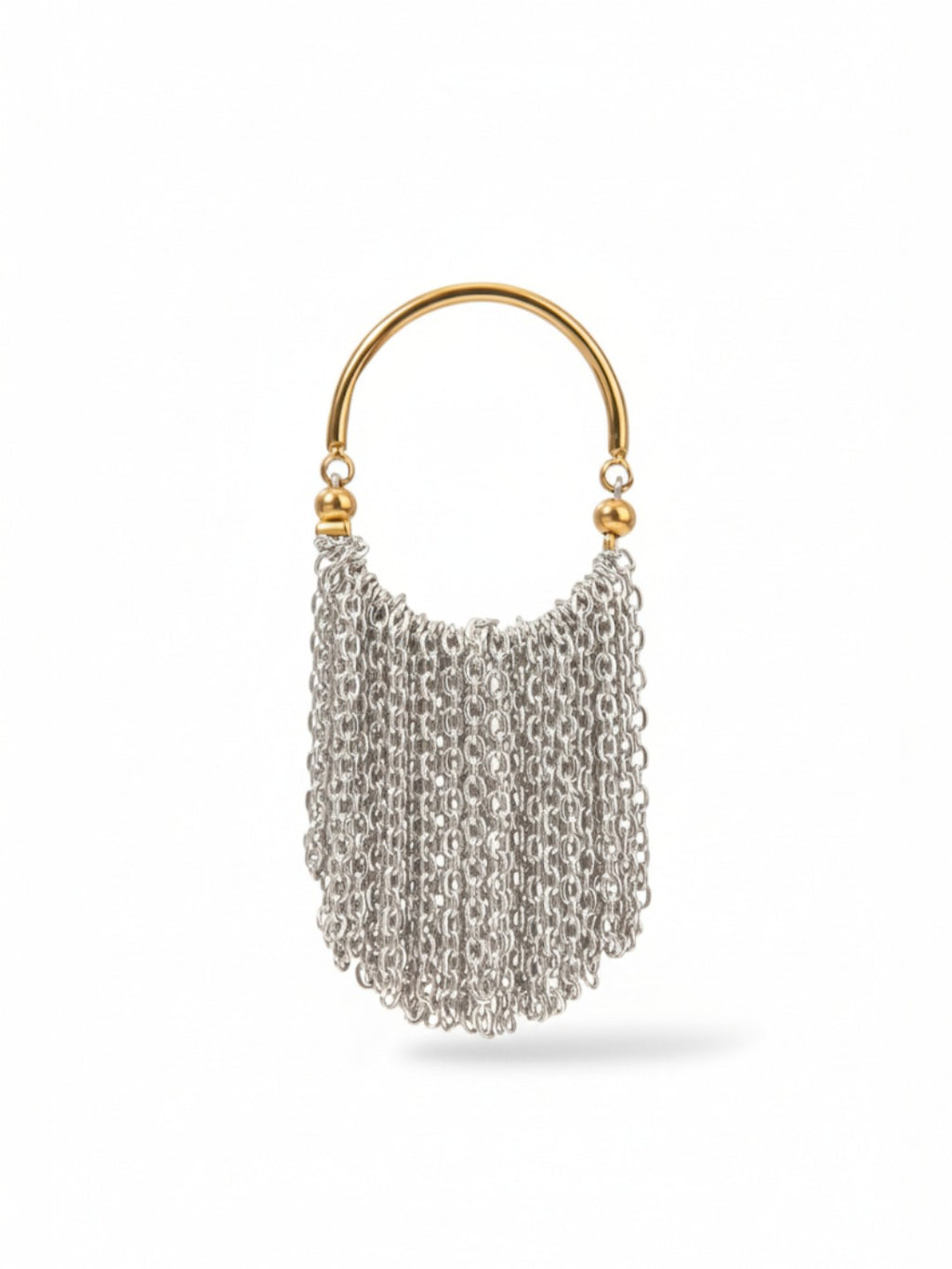 Gold and Silver Color Block Fringe Ring