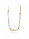 Glass Pearl Oval Pearl Necklace