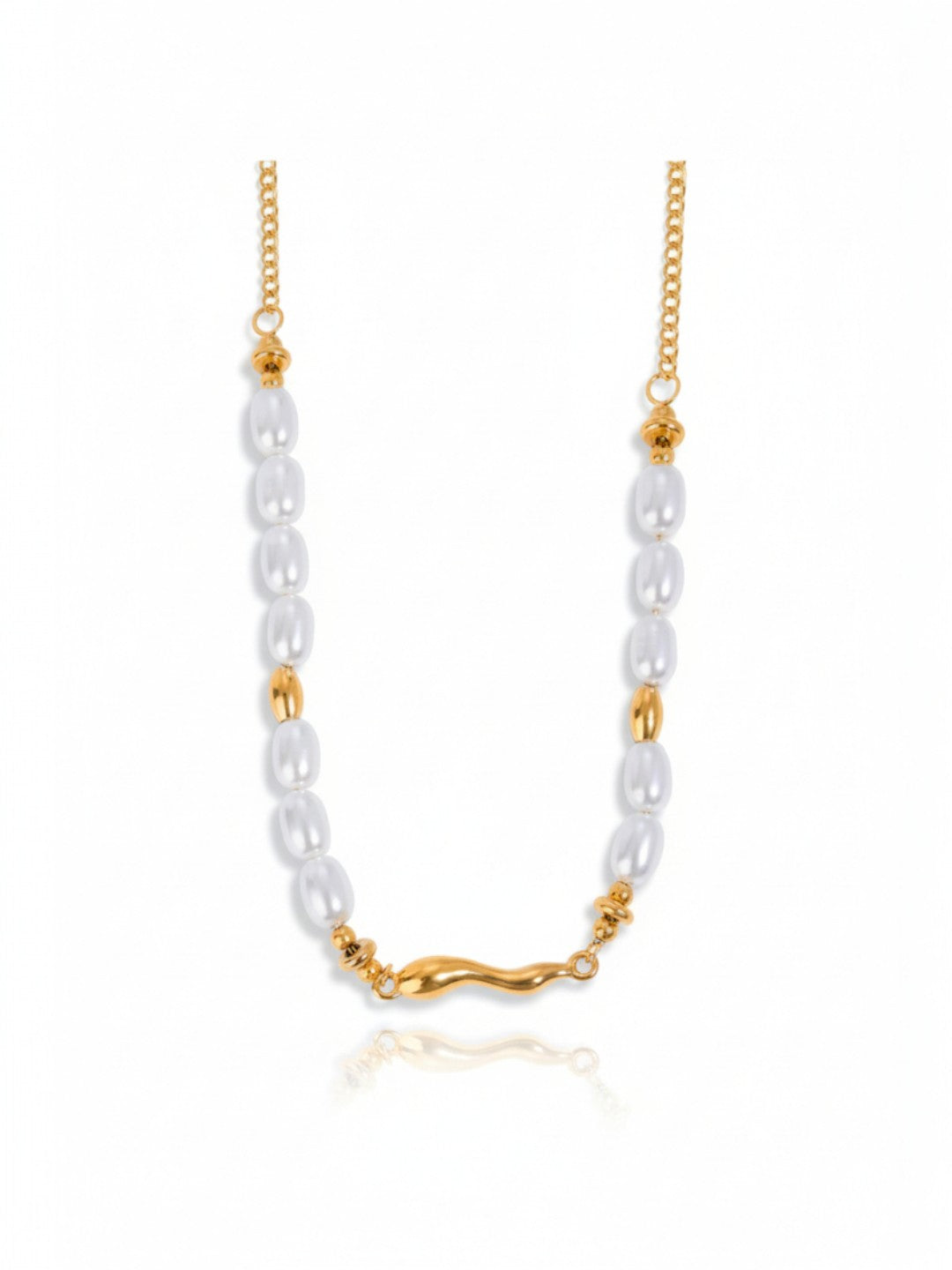 Glass Pearl Oval Pearl Necklace