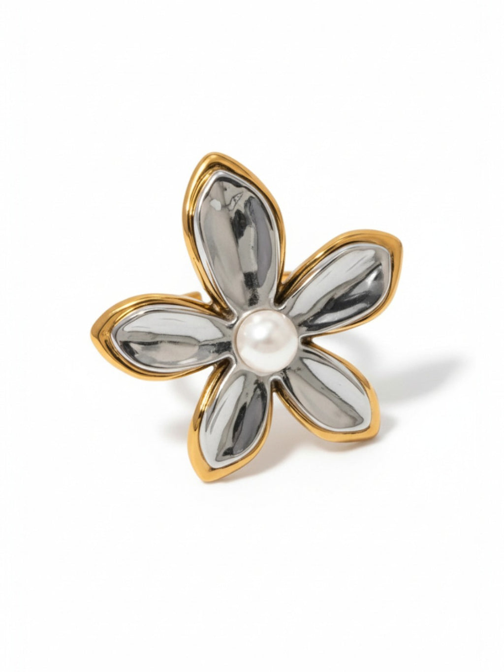 Two Tone Flower Ring