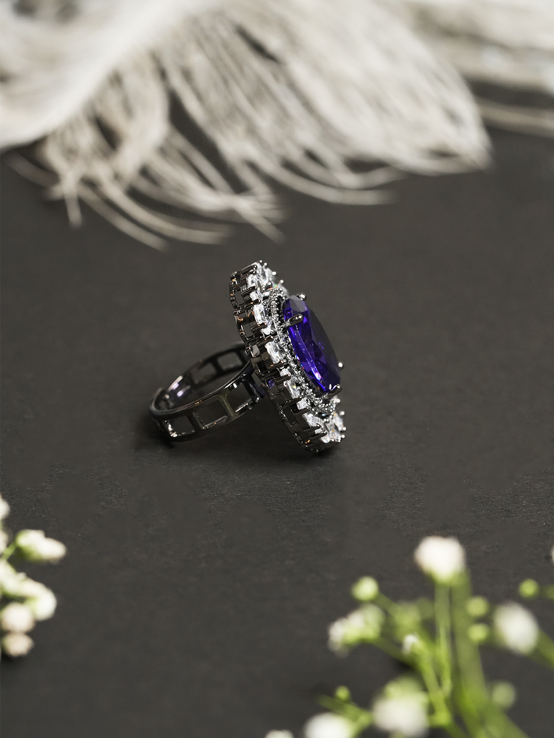 Purple Single Stone Ring
