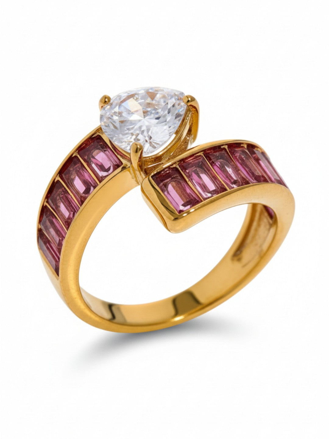 High-Grade Colorful Cubic Zirconia Ring