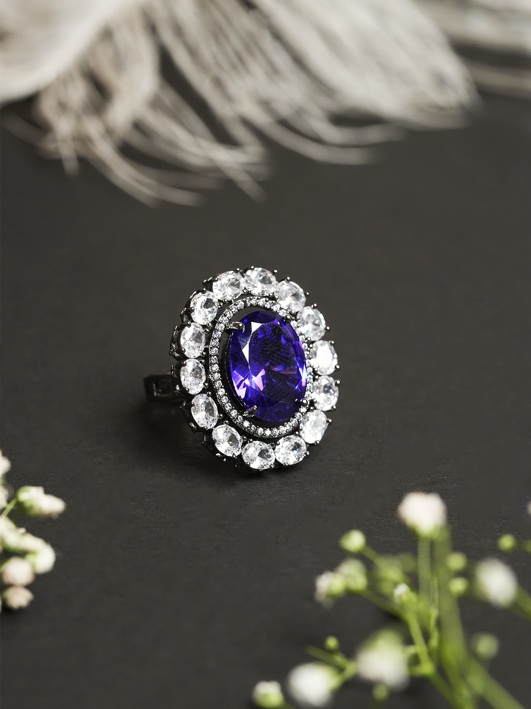 Purple Single Stone Ring