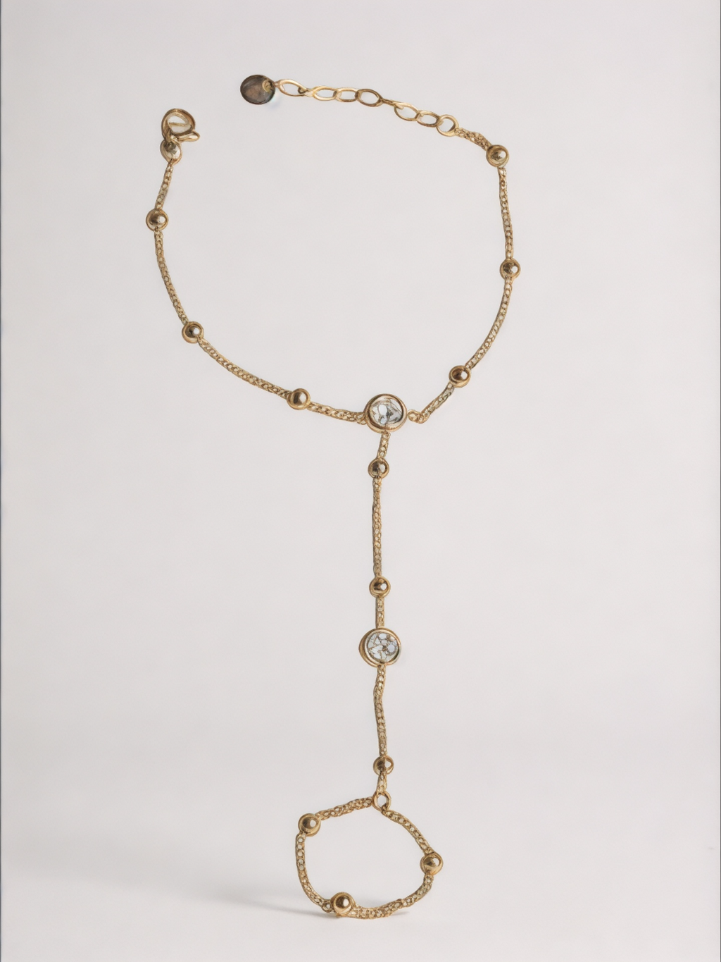 Unique Wrist with Finger Cubic Zircon Bracelet