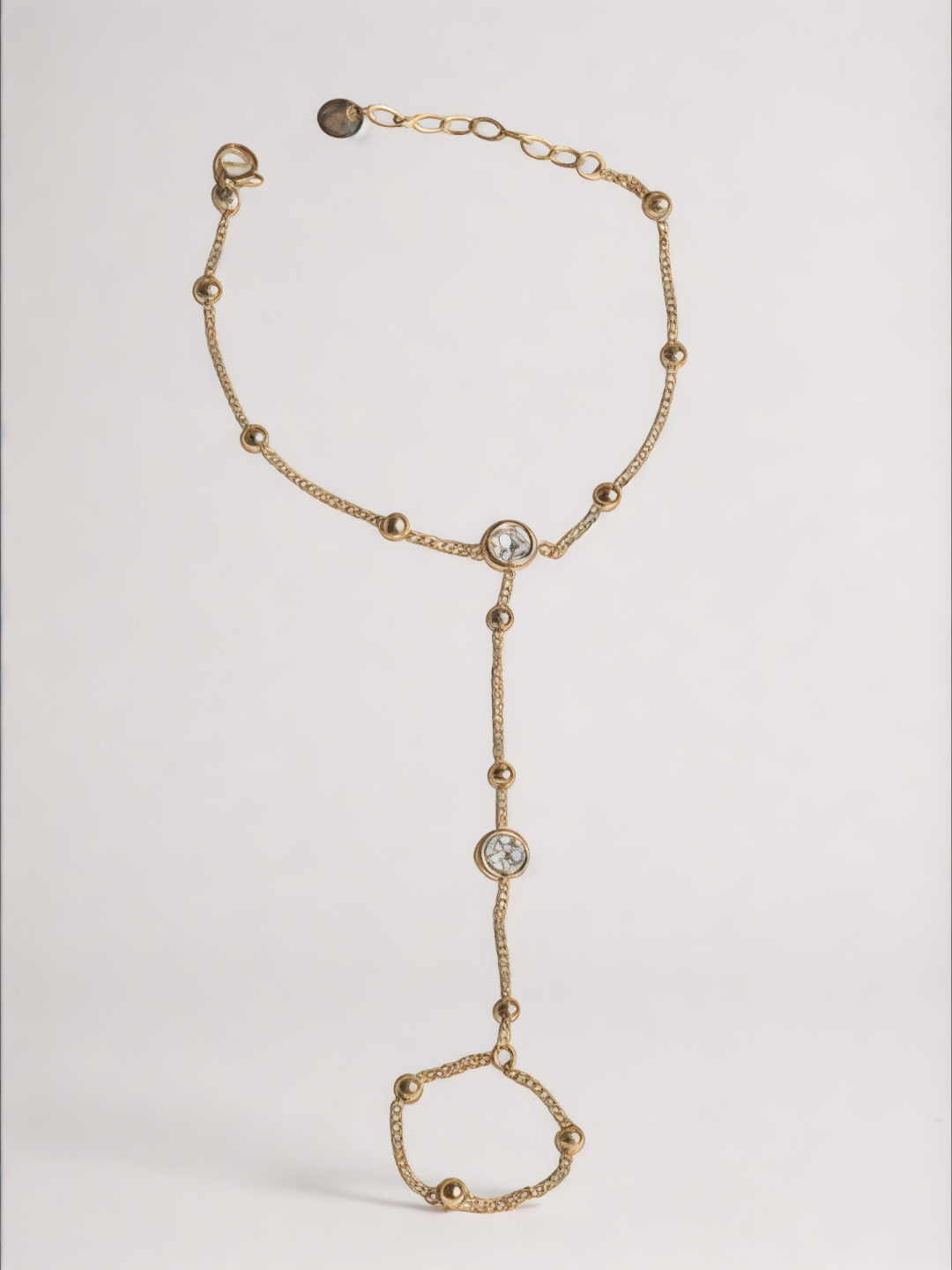Unique Wrist with Finger Cubic Zircon Bracelet
