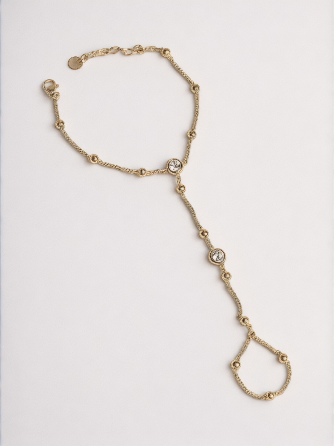 Unique Wrist with Finger Cubic Zircon Bracelet