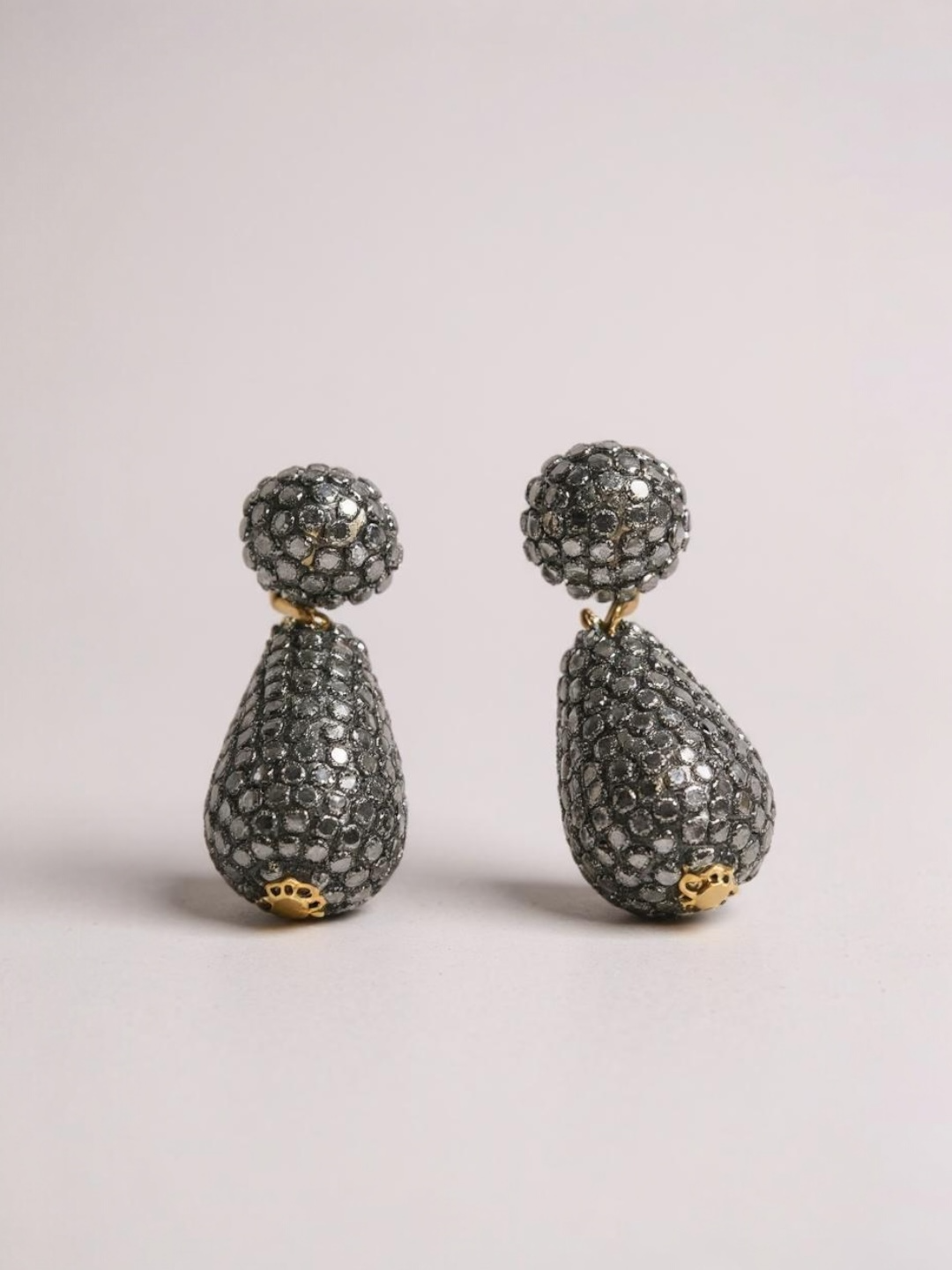 Designer Black Rhinestone Earrings