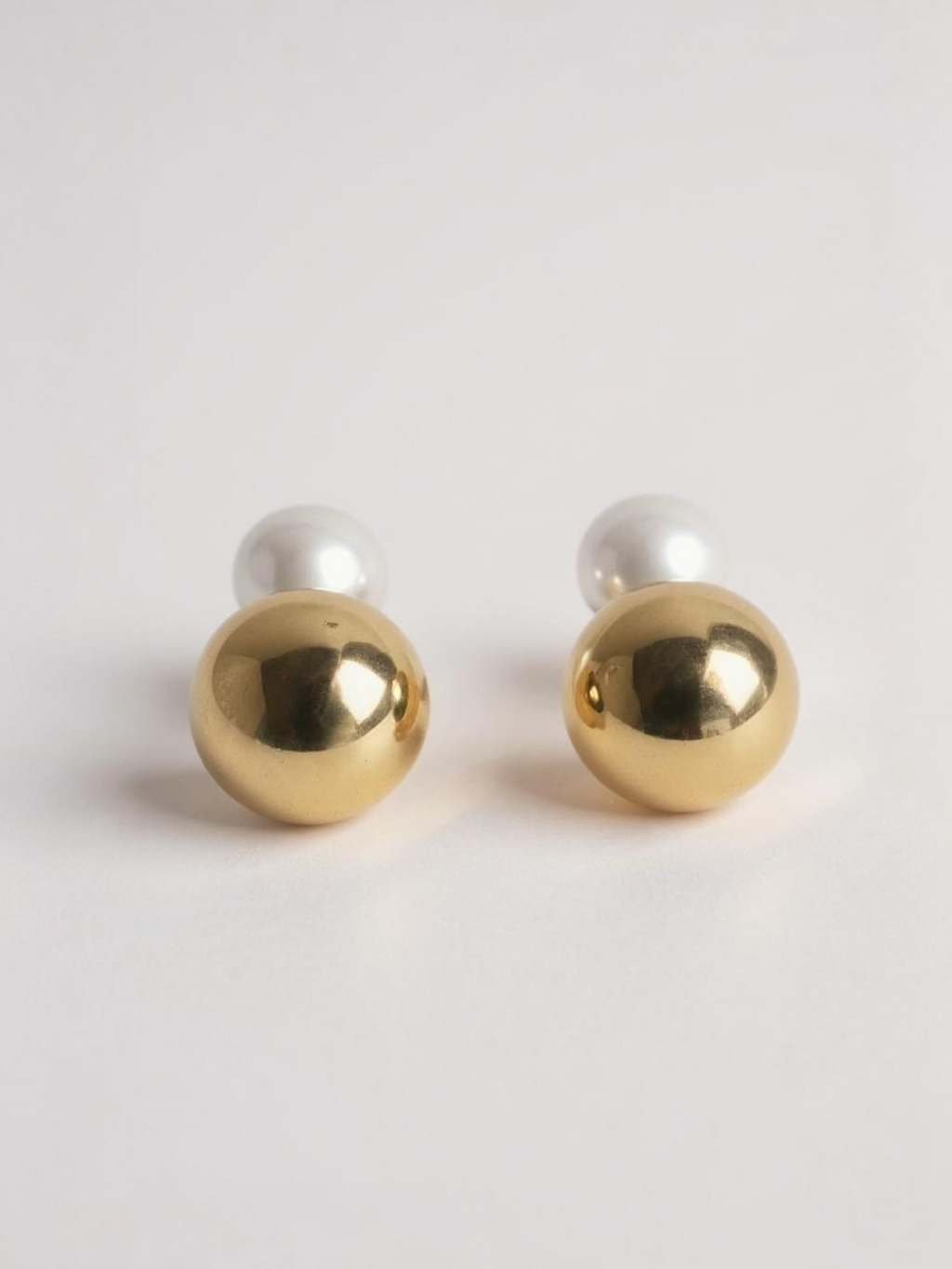 Ball Dangle Pearl Stud Earrings