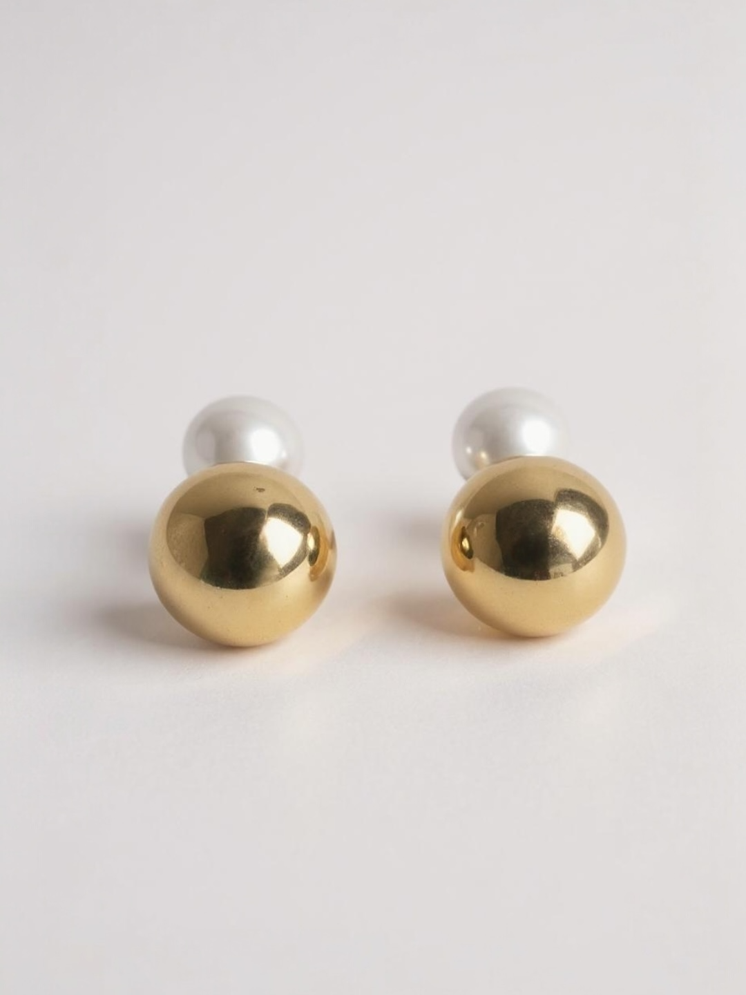 Ball Dangle Pearl Stud Earrings