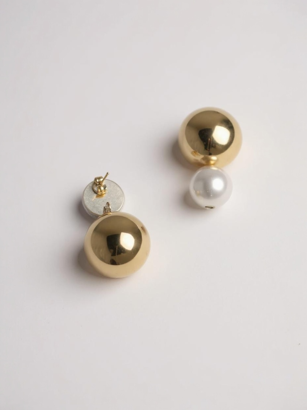 Ball Dangle Pearl Stud Earrings