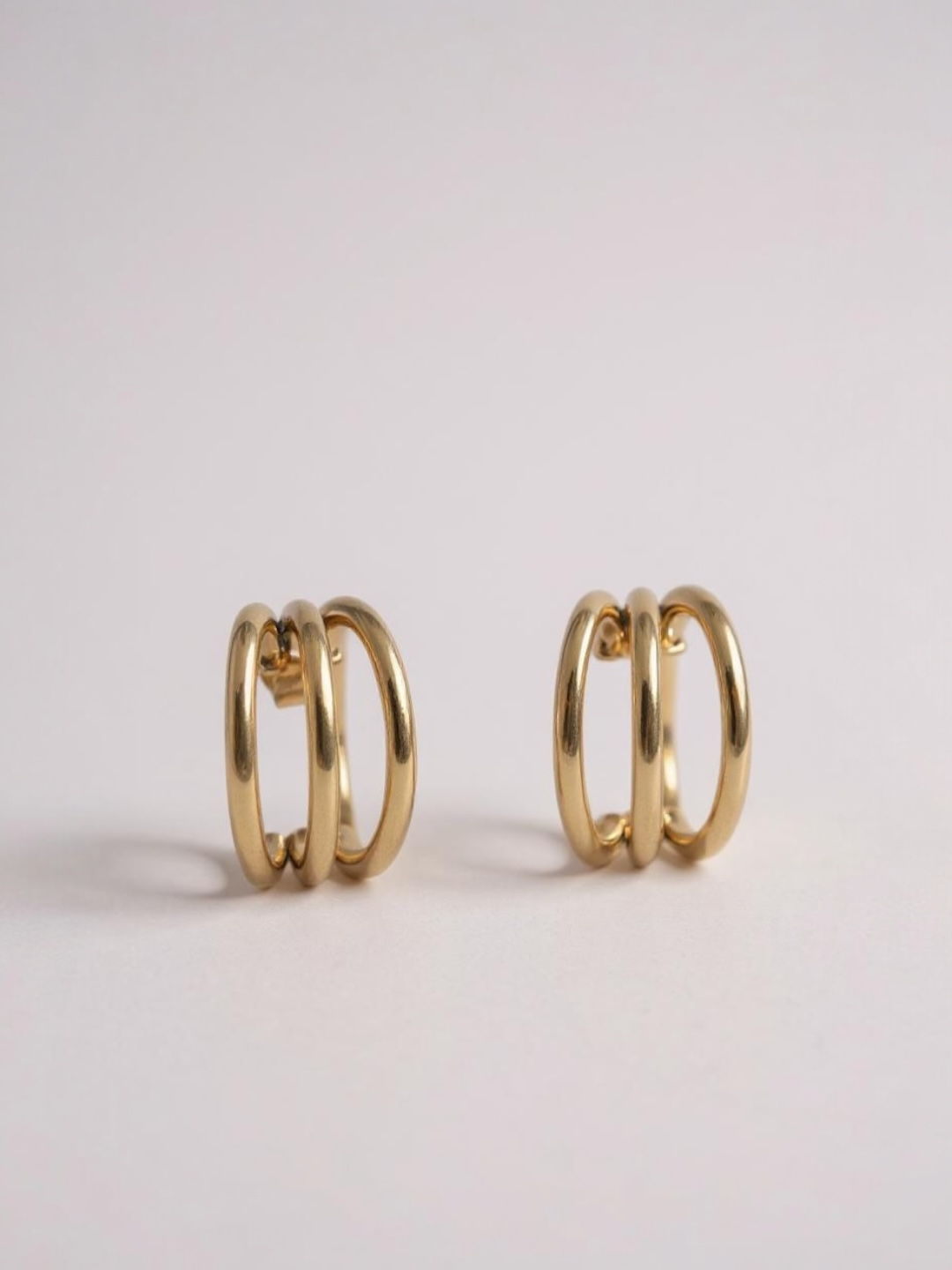 Smooth Three Layer Wire Earrings