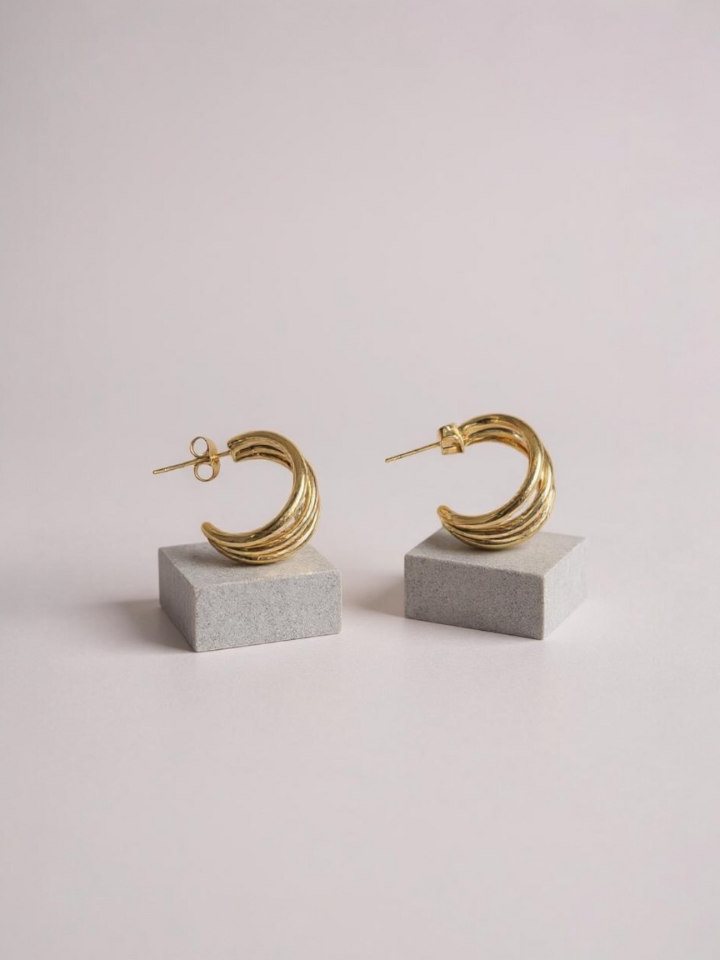 Smooth Three Layer Wire Earrings