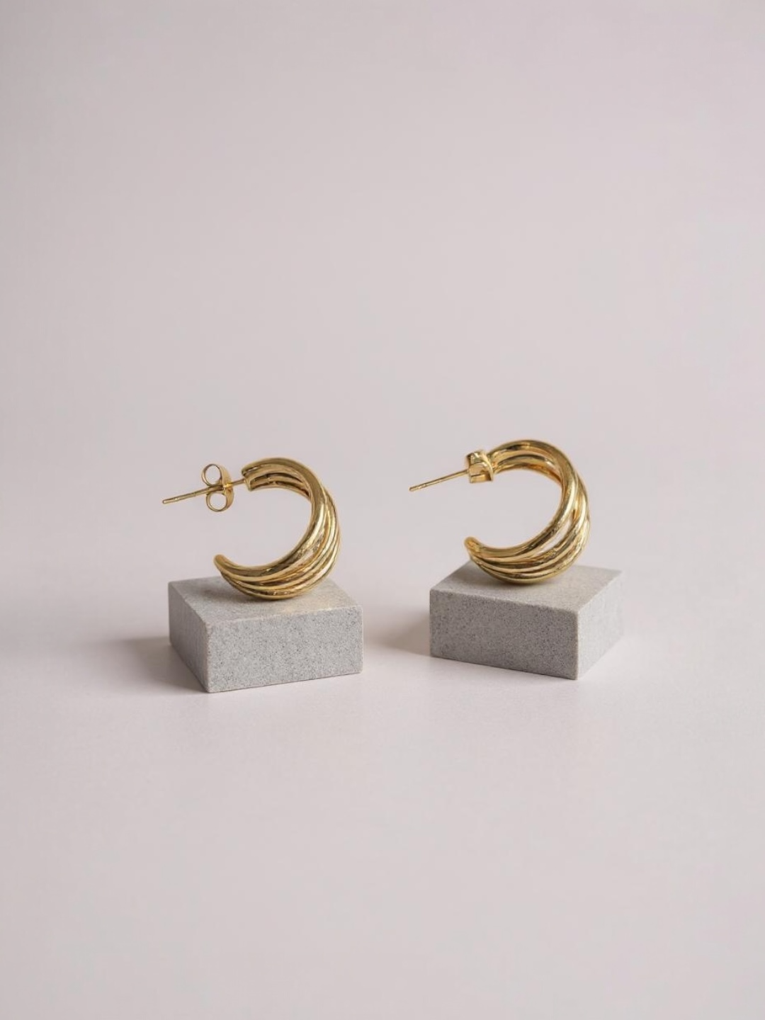 Smooth Three Layer Wire Earrings