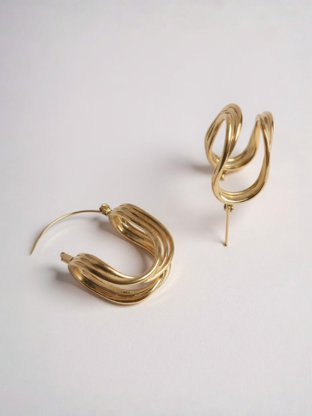 Twisted Hollow Stainless Steel Earrings