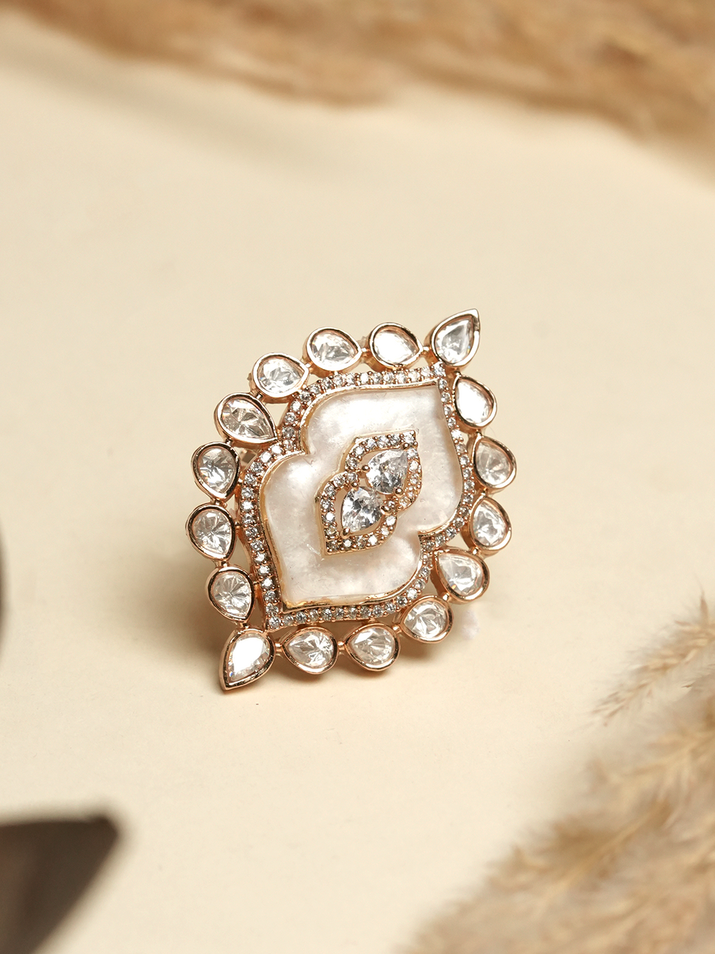 Moissanite Marble Ring