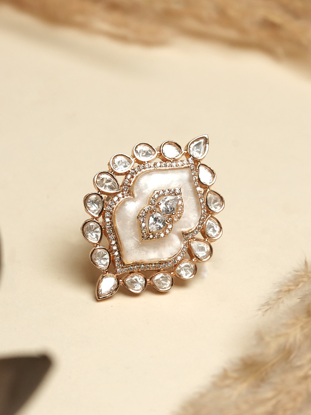 Moissanite Marble Ring