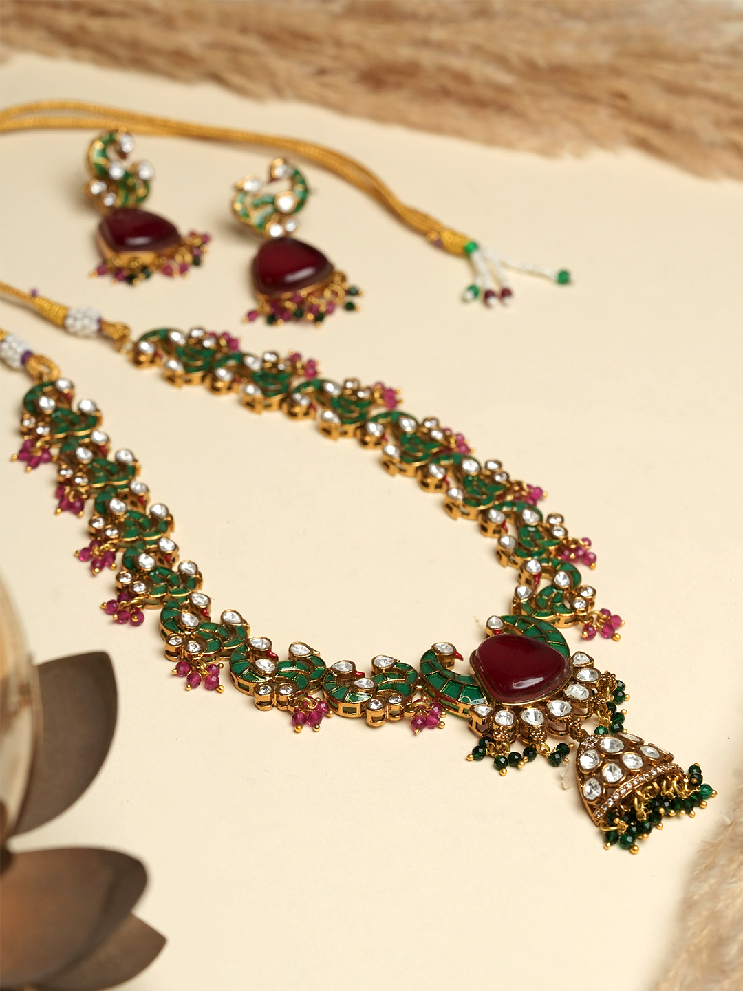 Jadau Peacock Necklace