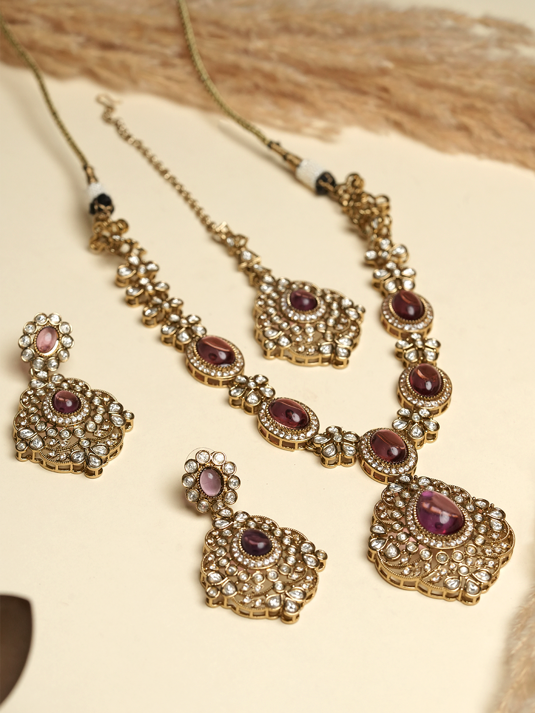 Designer Mehendi Polish Pink Necklace