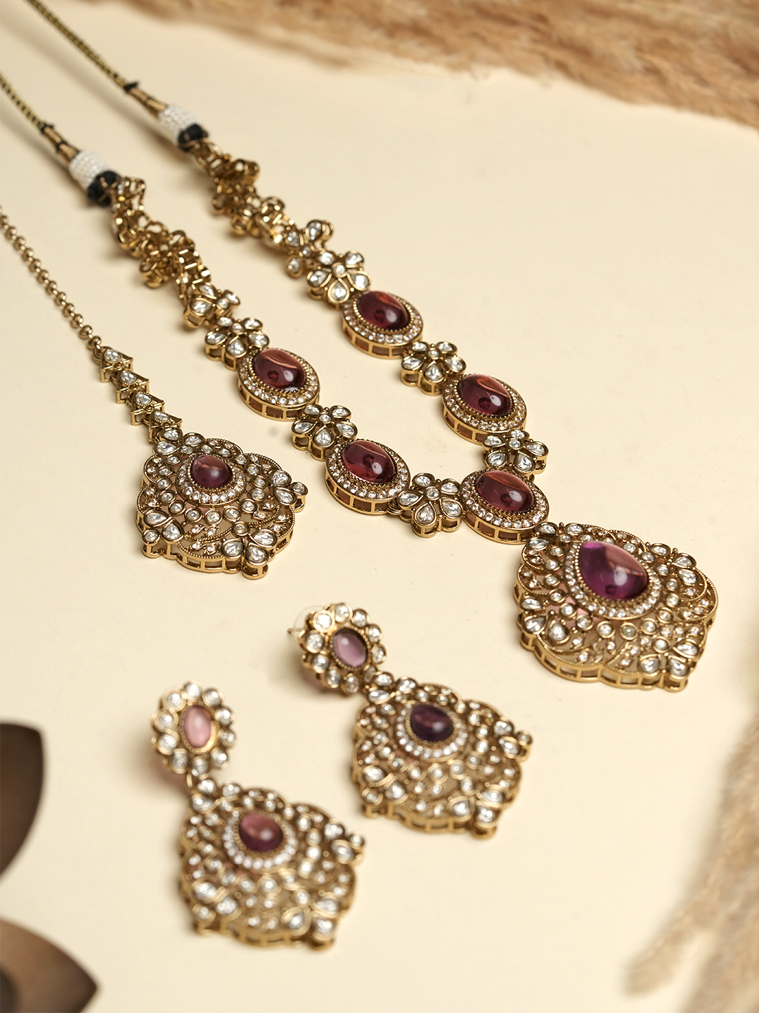 Designer Mehendi Polish Pink Necklace