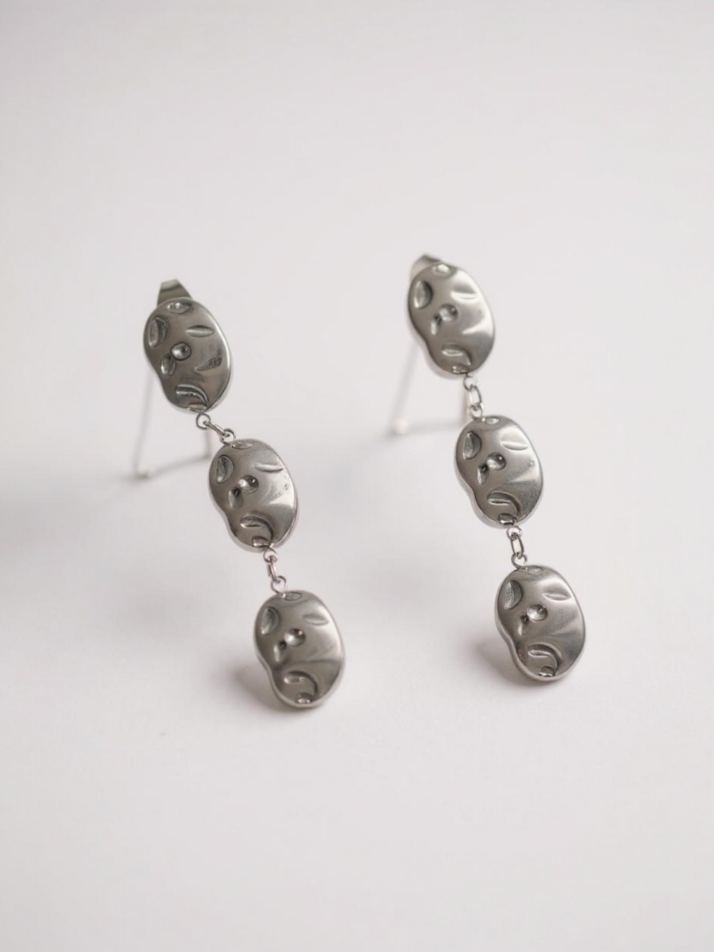Hammered Drop Dangle Earrings