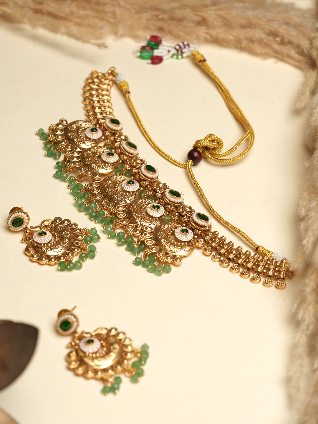 Heavy Rajwada Necklace Set