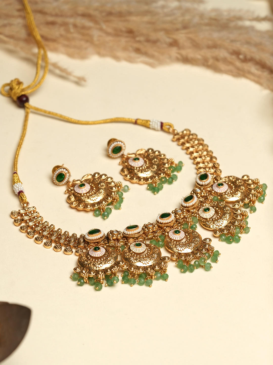 Heavy Rajwada Necklace Set