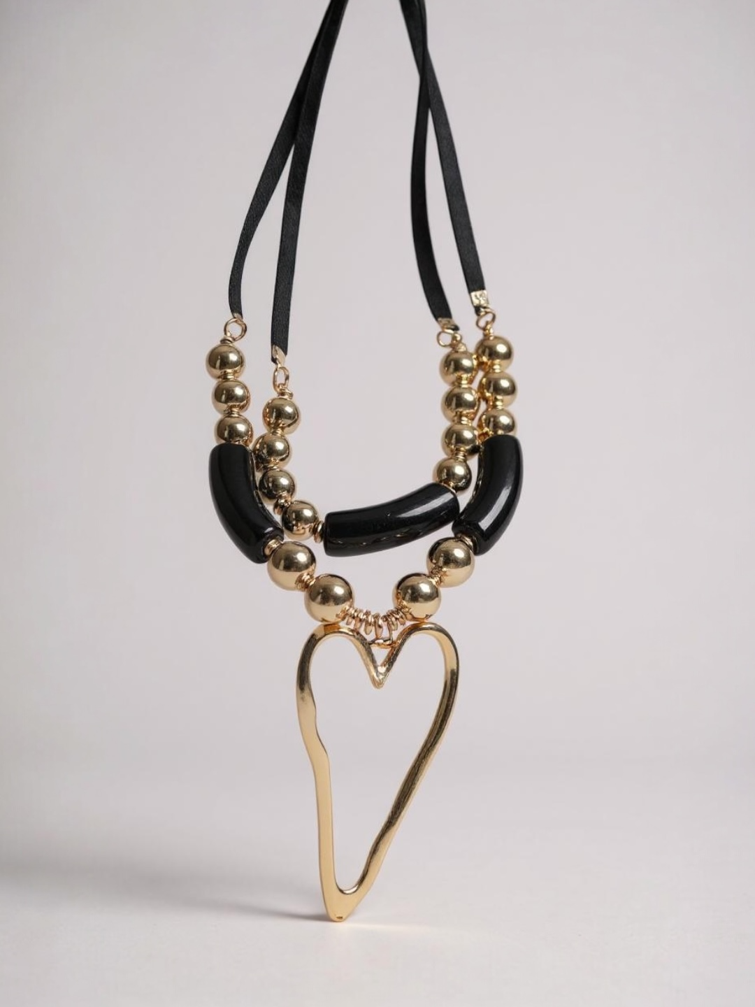 Retro Heart Woven Chain Layered Necklace