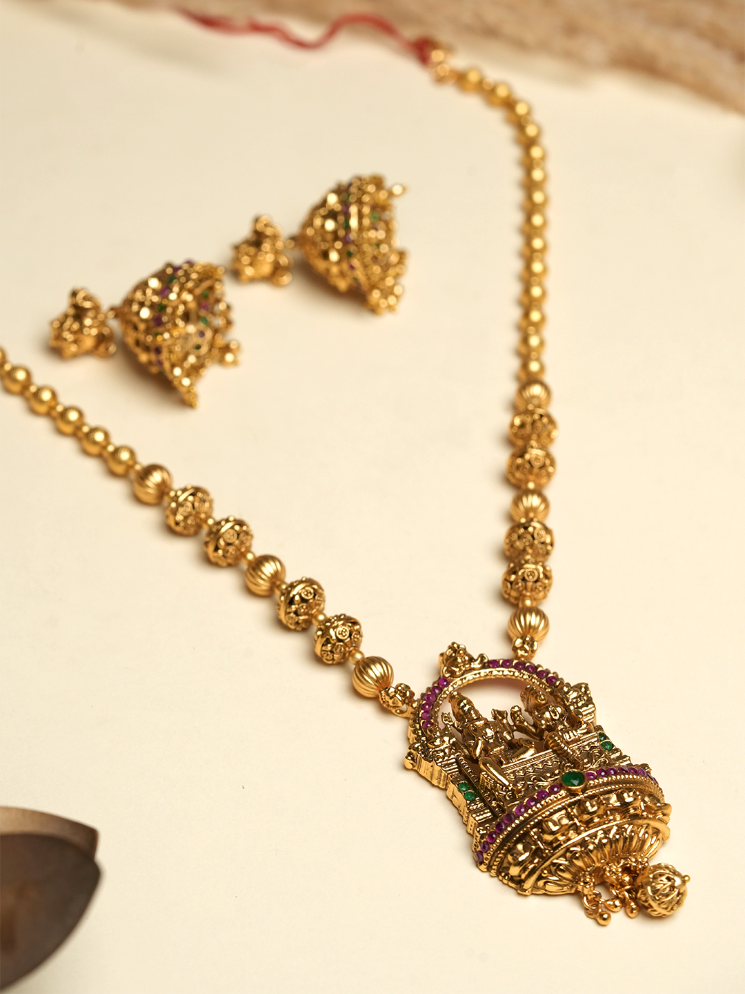 Shiv Parvati Matar Mala Pendant Set