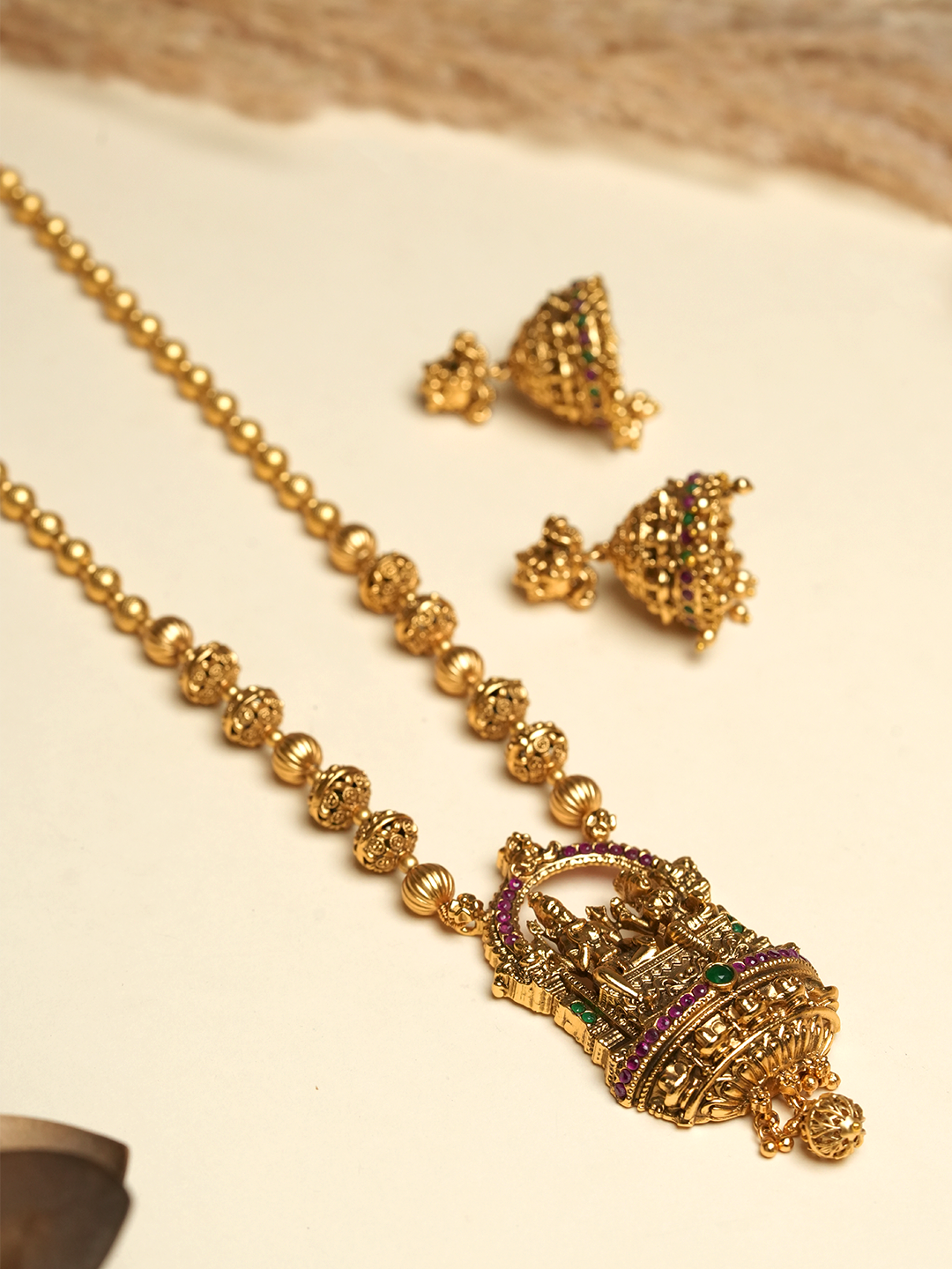 Shiv Parvati Matar Mala Pendant Set