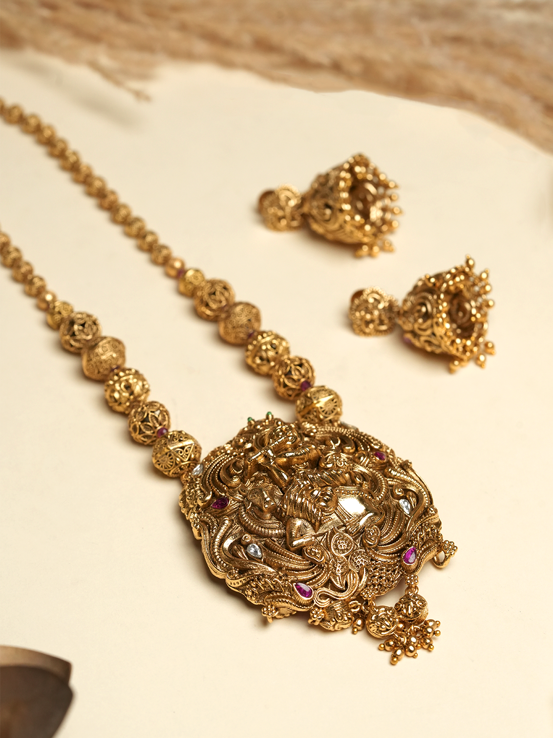 Heavy Matar Mala Antique Pendant Set