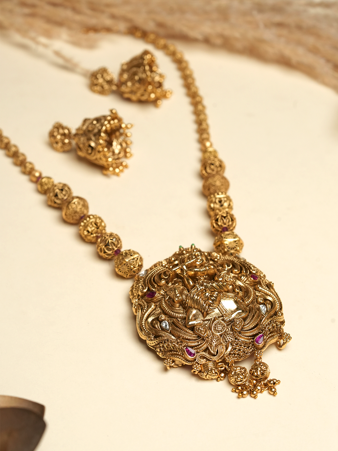 Heavy Matar Mala Antique Pendant Set