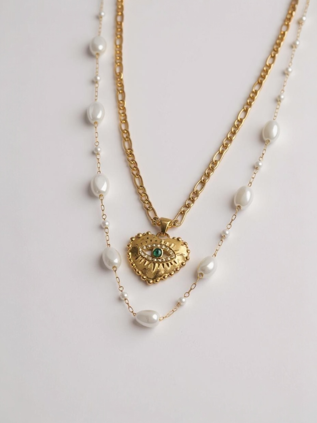 Double Layer Pearl Chain Necklace
