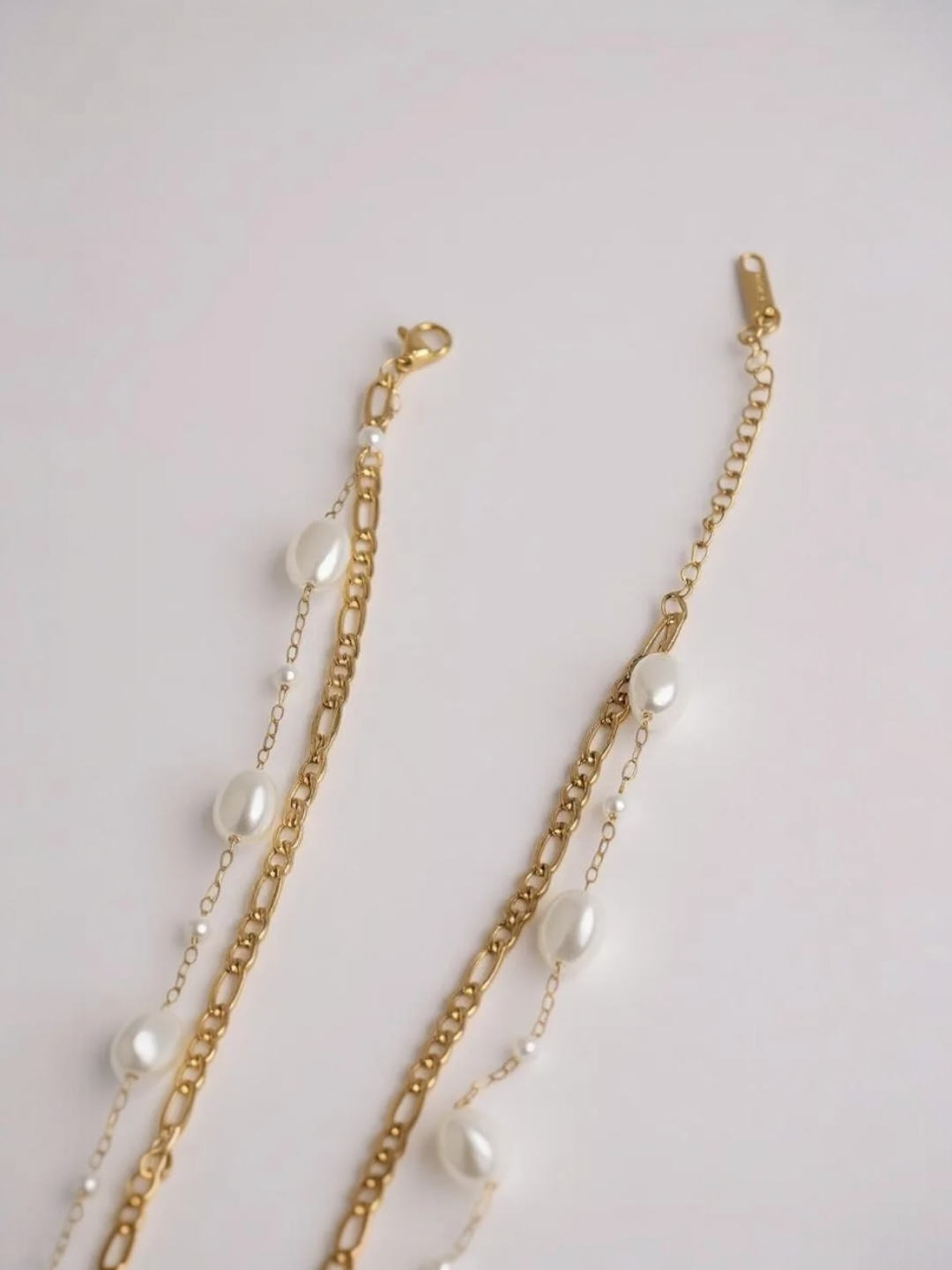 Double Layer Pearl Chain Necklace