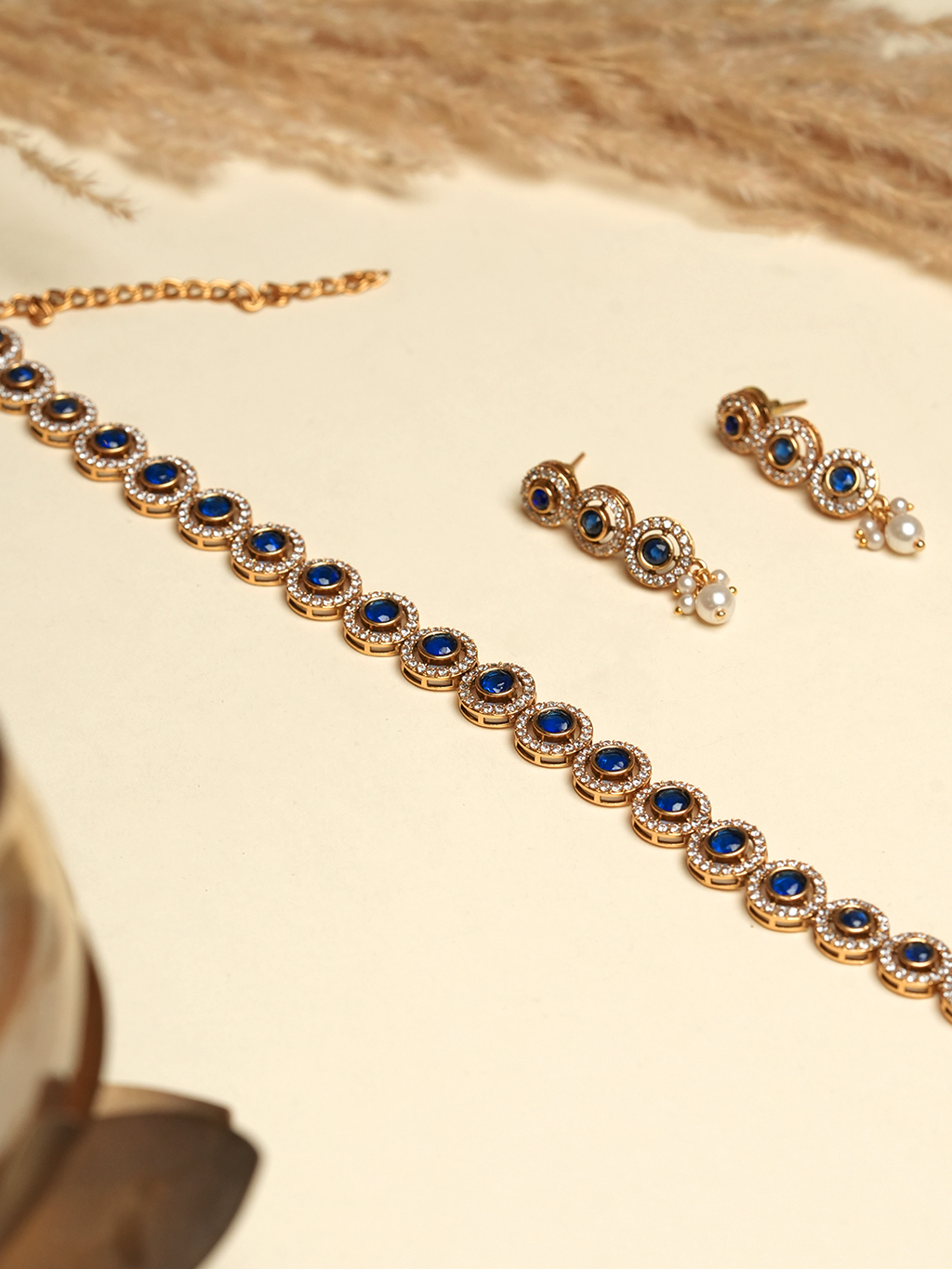 Sleek Blue Stone Necklace
