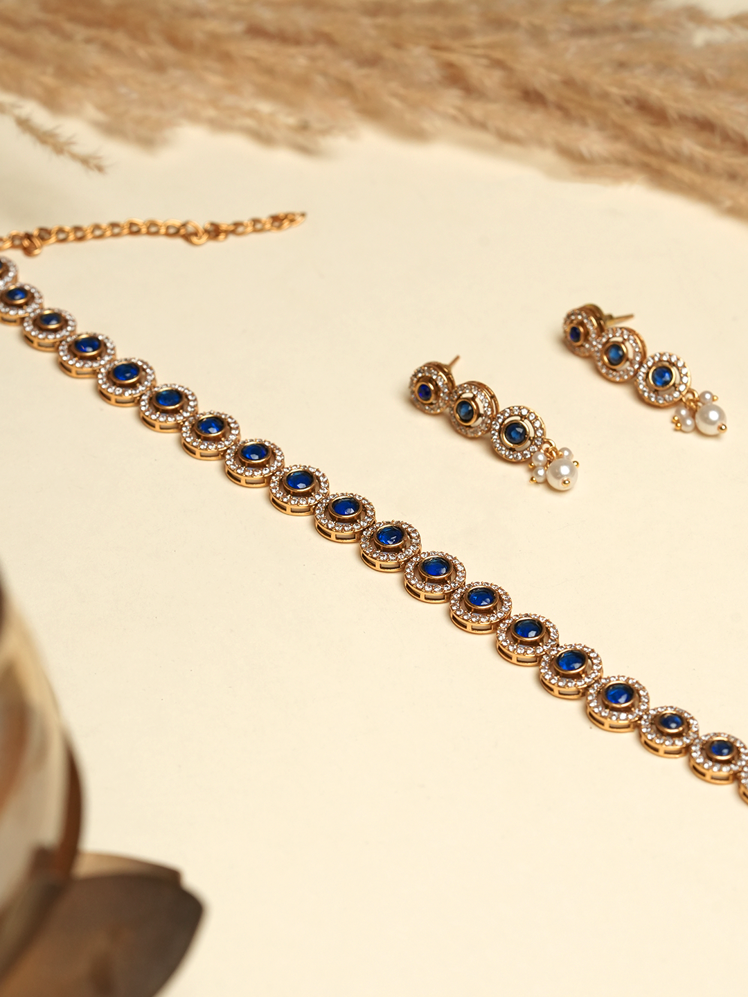 Sleek Blue Stone Necklace